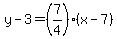 y-3=%287%2F4%29%28x-7%29