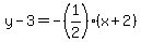 y-3=-%281%2F2%29%28x%2B2%29