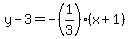 y-3=-%281%2F3%29%28x%2B1%29