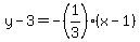 y-3=-%281%2F3%29%28x-1%29