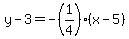 y-3=-%281%2F4%29%28x-5%29