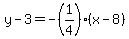 y-3=-%281%2F4%29%28x-8%29