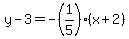 y-3=-%281%2F5%29%28x%2B2%29