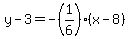 y-3=-%281%2F6%29%28x-8%29