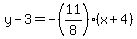 y-3=-%2811%2F8%29%28x%2B4%29