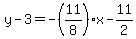 y-3=-%2811%2F8%29x-11%2F2