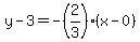 y-3=-%282%2F3%29%28x-0%29