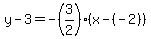 y-3=-%283%2F2%29%28x-%28-2%29%29