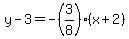 y-3=-%283%2F8%29%28x%2B2%29