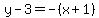 y-3=-%28x%2B1%29