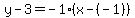 y-3=-1%28x-%28-1%29%29
