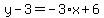 y-3=-3%2Ax%2B6