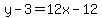 y-3=12x-12