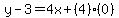 y-3=4x%2B%284%29%280%29