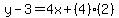 y-3=4x%2B%284%29%282%29