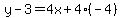 y-3=4x%2B4%28-4%29