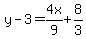 y-3=4x%2F9%2B8%2F3