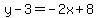 y-3+=+-2x%2B8