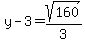y-3+=+sqrt%28160%29%2F3