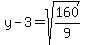 y-3+=+sqrt%28160%2F9%29