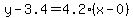 y-3.4=4.2%28x-0%29