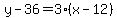 y-36=3%28x-12%29