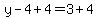 y-4%2B4=3%2B4