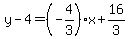 y-4=%28-4%2F3%29x%2B16%2F3