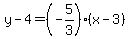 y-4=%28-5%2F3%29%2A%28x-3%29