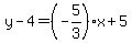 y-4=%28-5%2F3%29x%2B5