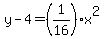 y-4=%281%2F16%29x%5E2