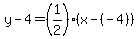 y-4=%281%2F2%29%28x-%28-4%29%29