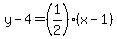 y-4=%281%2F2%29%28x-1%29