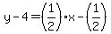 y-4=%281%2F2%29x-%281%2F2%29