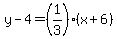 y-4=%281%2F3%29%28x%2B6%29