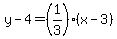 y-4=%281%2F3%29%2A%28x-3%29