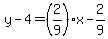 y-4=%282%2F9%29x-2%2F9