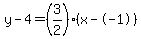y-4=%283%2F2%29%28x--1%29