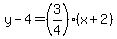 y-4=%283%2F4%29%28x%2B2%29
