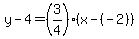 y-4=%283%2F4%29%28x-%28-2%29%29