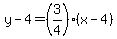 y-4=%283%2F4%29%28x-4%29