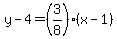 y-4=%283%2F8%29%28x-1%29