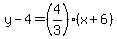y-4=%284%2F3%29%28x%2B6%29