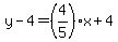 y-4=%284%2F5%29x%2B4