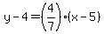 y-4=%284%2F7%29%28x-5%29