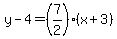 y-4=%287%2F2%29%28x%2B3%29