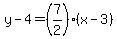 y-4=%287%2F2%29%28x-3%29