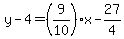 y-4=%289%2F10%29x-27%2F4