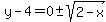 y-4=+0+%2B-+sqrt%282-x%29