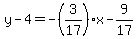 y-4=-%283%2F17%29x-9%2F17